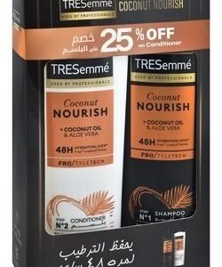 TRESemm 48H Nourishing & Hydrating Shampoo (400ml) & Conditioner (400ml) with Coconut Oil & Aloe Vera 1 bundle