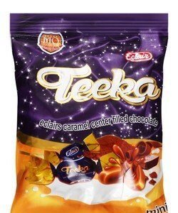 Teeka Mini Eclair Caramel Candies Filled with Chocolate - pork derivatives free 120 gr