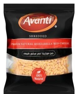 Avanti Frozen Full Fat Shredded Red Mozzarella Cheese - vegetables oils free 300 gr
