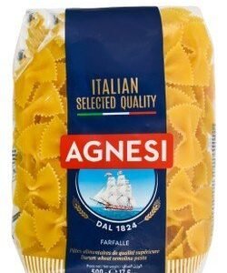 Agnesi Durum Wheat Semolina Farfalle Pasta 500 gr