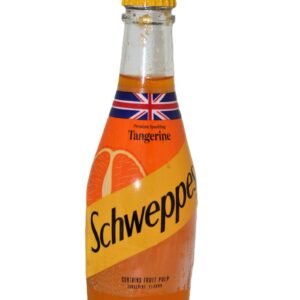 Schweppes Sparkling Tangerine Drink Glass Bottle with Fruit Pulp 250 ml