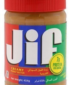 Jif Creamy Peanut Butter - GMO free  artificial preservatives free  gluten free 454 gr