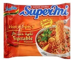 Indomie Supermi Jumbo Instant Noodles Hot & Spicy Vegetable Flavor 100 gr