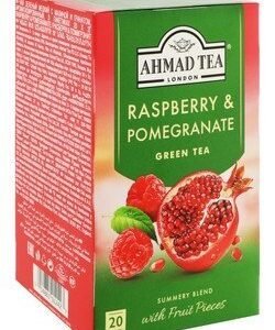 Ahmad Tea Raspberry & Pomegranate Green Tea Bags with Fruit Pieces 20 per pack