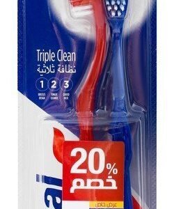 Signal Red & Blue Triple Clean Medium Toothbrushes (20% Off) 2 per pack