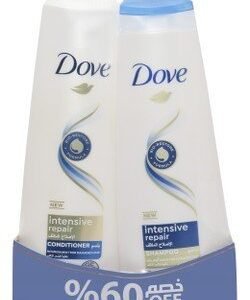 Dove Intensive Repair Shampoo (350ml) & Intensive Repair Conditioner (350ml) for Damaged Hair (60% Off on the Conditioner) 1 bundle