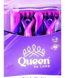 Queen Purple & Pink Triple Blade Disposable Razors (6+2 Free)