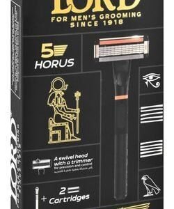 Lord Horus Black 5 Blade Razor with Cartridges for Men