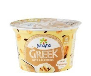 Juhayna Low Fat 12g Protein Oats & Flaxseeds Greek Yogurt - preservatives free  gluten free  artificial sweeteners free 180 gr