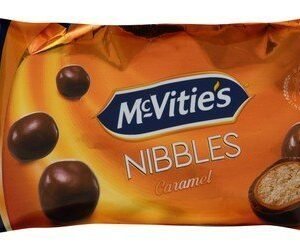McVitie s Digestive Nibbles Milk Chocolate Coated Biscuit Bites Filled with Caramel Cream 37 gr