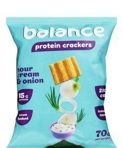 Balance Oven Baked 15g Protein Sour Cream & Onion Crackers 70 gr
