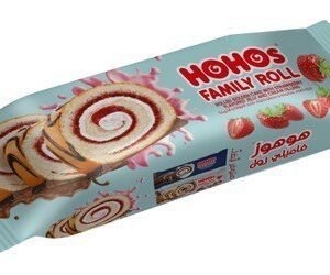HOHOs Family Golden Cake Roll Filled with Strawberry Jelly & Cream 210 gr