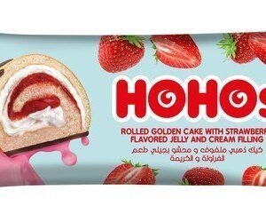 HOHOs Rolled Golden Cake Filled with Strawberry Jelly & Cream 55 gr