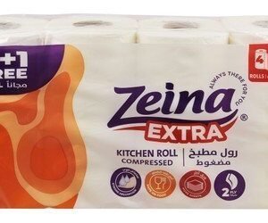 Zeina Extra Compressed Kitchen Roll 2ply (3+1 Free) 4 per pack