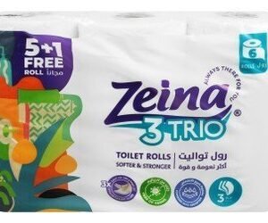 Zeina Trio Toilet Rolls 3ply (5+1 Free) 6 per pack