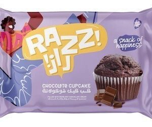 Razz Chocolate Cupcake Filled with Hazelnut Chocolate Cream 1 pcs