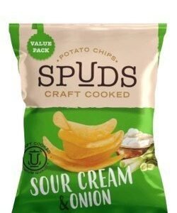 Spuds Craft Cooked Sour Cream & Onion Potato Chips - artificial colors free  preservatives free 66 gr