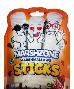 Marshzone White Marshmallow Sticks with Choco Sauce - pork derivatives free