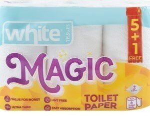 White Magic Toilet Paper Rolls 2ply (5+1 Free) 6 per pack