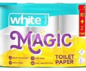 White Magic Toilet Paper Rolls 2ply (10+2 Free) 12 per pack