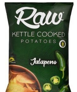 Raw Kettle Cooked Jalapeno Potato Chips - GMO free  gluten free  cholesterol free 38 gr