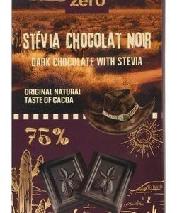 Zero 75% Dark Chocolate Slab with Stevia - vegan  no added sugar  gluten free 85 gr