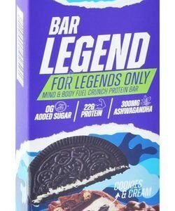 Zero Legend 300mg Ashwagandha & 22g Protein Bar Cookies & Cream Flavor - no added sugar