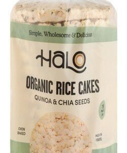 Halo Organic Oven Baked Rice Cakes Black Seeds Flavor with Quinoa & Chia Seeds - vegan  gluten free 15 per pack