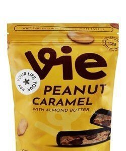 Vie 15g Protein Dark Chocolate Coated Snack Bites with Peanuts  Caramel & Almond Butter - vegetarian  artificial ingredients free  preservatives free