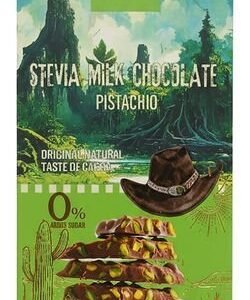Zero Stevia Milk Chocolate with Pistachio - no added sugar  gluten free  pork derivatives free