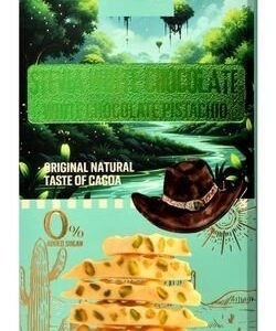 Zero Stevia White Chocolate Slab Filled with Pistachio - no added sugar  gluten free  pork derivatives free