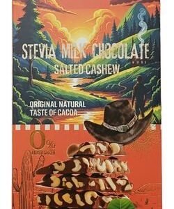 Zero Stevia Milk Chocolate with Salted Cashew - no added sugar  gluten free  pork derivatives free