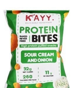 KAYY Baked 11g Sour Cream & Onion Protein Bites - GMO free  artificial colors free 60 gr