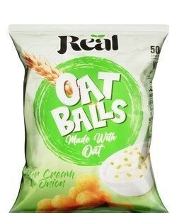 Real Baked Sour Cream & Onion Oat Balls - soy free  artificial colors free 40 gr