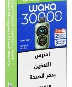 Waka Duo 30000 Puffs Rechargeable Disposable Vape Kiwi Dragon Fruit Berry Flavor (20mg/ml) 1 pcs