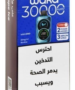 Waka Duo 30000 Puffs Rechargeable Disposable Vape Grape Ice Flavor (20mg/ml) 1 pcs