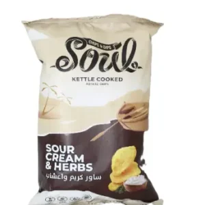 Soul Hand Cooked Sour Cream & Dill Potato Chips - GMO free  MSG free  cholesterol free 40 gr