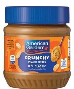 American Garden Crunchy Peanut Butter - vegan  artificial colors free  artificial flavors free 340 gr
