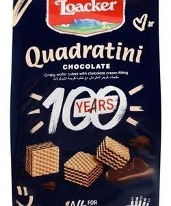Loacker Quadratini Chocolate Wafer Cubes Filled with Chocolate Cream - GMO free 125 gr
