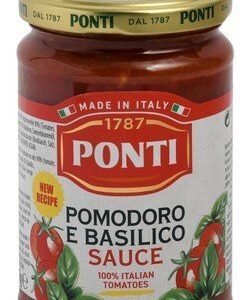 Ponti Tomato Sauce with Basil - vegan  gluten free  preservatives free 280 gr