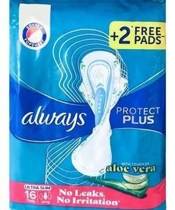 Always Protect Plus Ultra Slim Long Pads Aloe Vera Scent with Wings (16+2 Free)