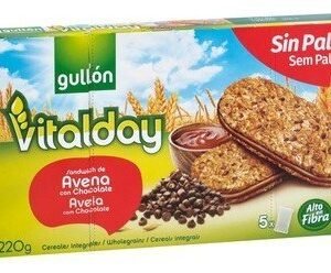 Gullon Vitalday Hazelnut Sandwich Biscuits with Oats & Chocolate Chips (5 Pieces) 220 gr