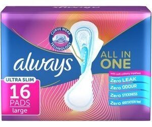Always All in One Large Ultra Slim Pads with Wings 16 per pack