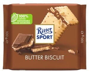 Ritter Sport Butter Biscuit Coated with Milk Chocolate & Cocoa Cream
