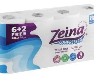 Zeina Compressed Toilet Rolls 2ply (6+2 Free)