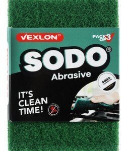 Vexlon Sodo Abrasive Antibacterial Green Scouring Pads
