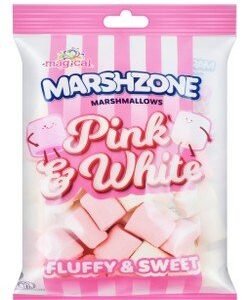 Marshzone Pink & White Marshmallows - gluten free  pig fat free  derivatives free