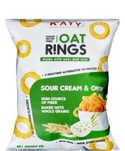 KAYY Baked Sour Cream & Onion Oat Rings - GMO free  artificial colors free  preservatives free