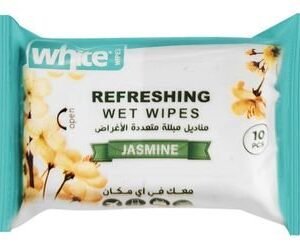 White Pocket Refreshing Multipurpose Wet Wipes Jasmine Scent