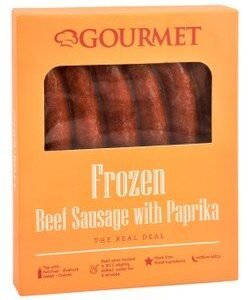 Gourmet Frozen Beef Sausages with Paprika